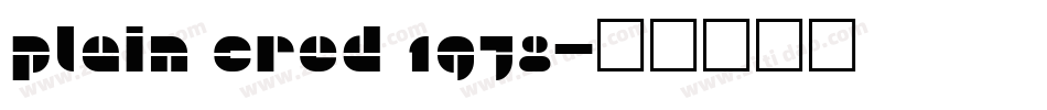 Plain Cred 1978字体转换